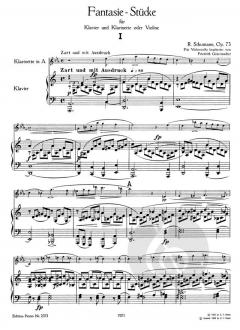 Fantasiestücke, Adagio und Allegro, Stücke im Volkston von Robert Schumann 