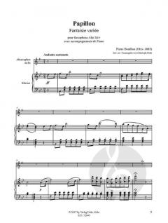 Papillon für Altsaxophon und Klavier von Pierre Bouillon 