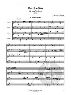 Präludium - Interludium - Postludium von Lothar Graap für vier Violinen (1994) im Alle Noten Shop kaufen