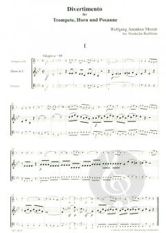 Divertimento für Brass Trio von Wolfgang Amadeus Mozart 