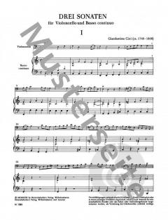 3 Sonaten von Giovanni Battista Cirri für Violoncello und Basso continuo im Alle Noten Shop kaufen