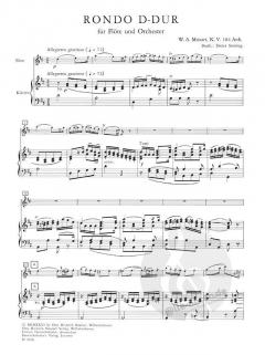 Rondo D-Dur KV 184 von Wolfgang Amadeus Mozart für Flöte und Orchester (Erstausgabe) im Alle Noten Shop kaufen
