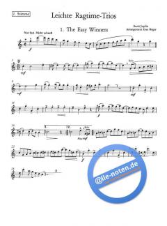 Leichte Ragtime-Trios von Scott Joplin 
