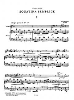 Sonatina semplice D-dur von Petr Eben 