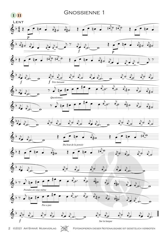 Gnossiennes - Gymnopédies de Erik Satie » Partitions pour trompette (partie)
