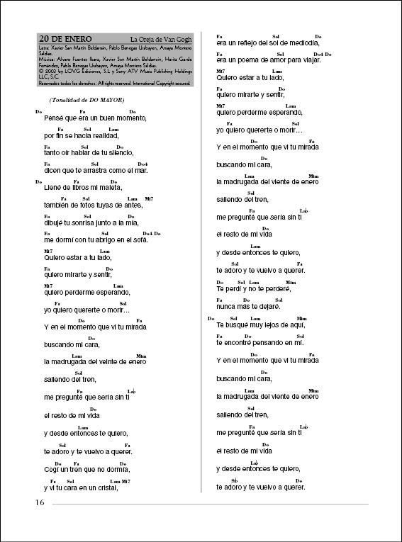El Cancionero Volumen 3 » Livret de chanson