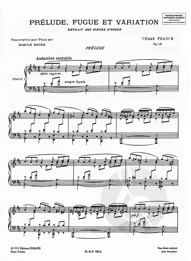 Prélude fugue variations Opus18 -- Piano Révision Péan 