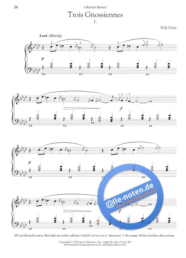 Gymnopédies And Gnossiennes de Erik Satie » Partition pour piano